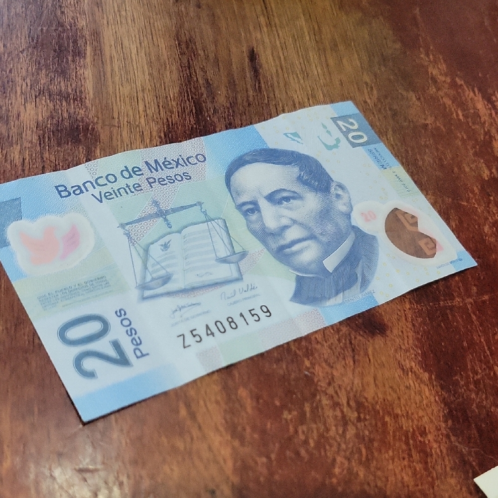 Mexican 20 Peso Banknote ( replaces by coins)